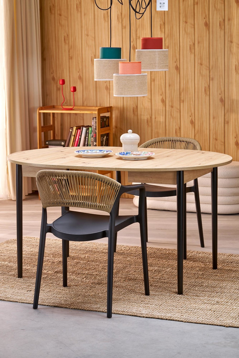 Galds Pivols 102/102/75 cm amatnieciskais ozols/melns - N1 Home