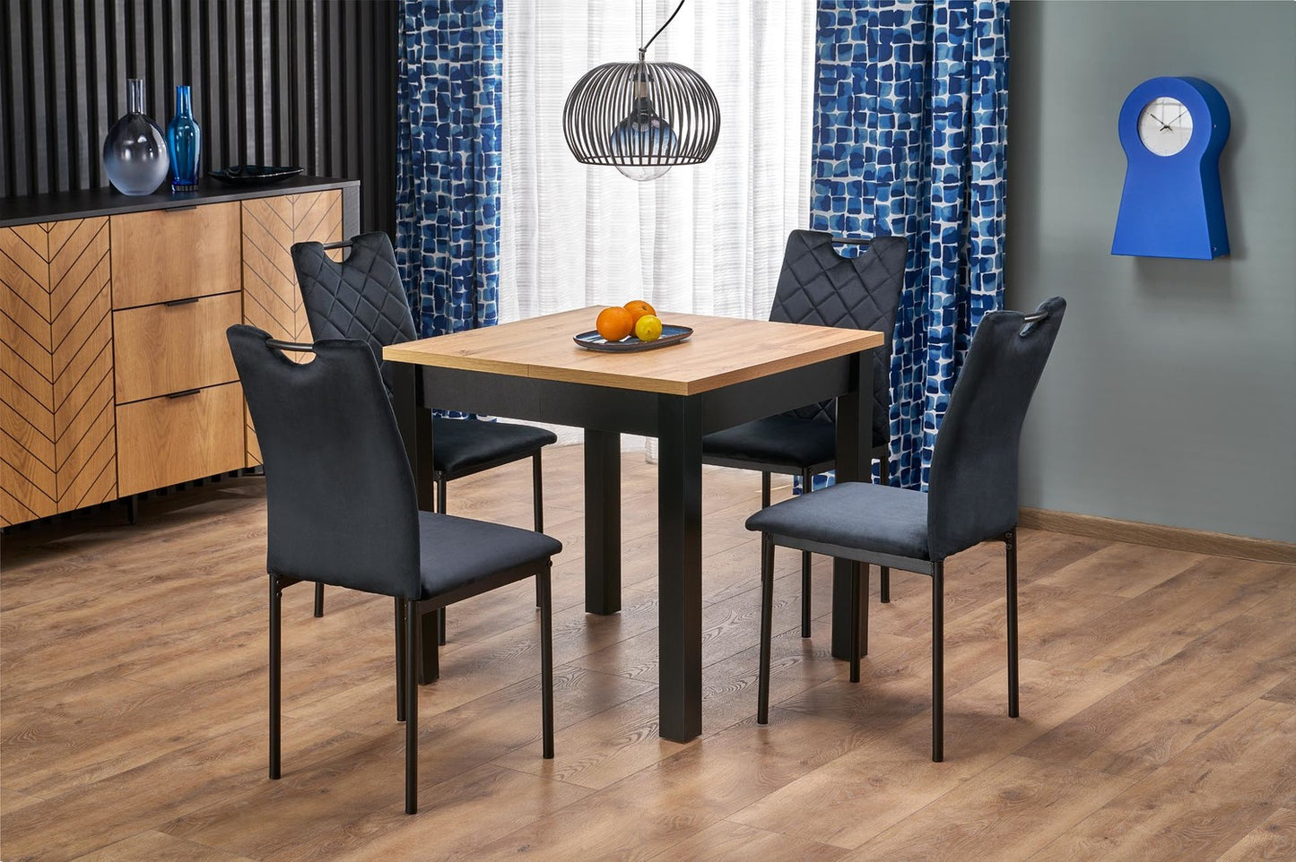 Galds Kubi 80/80/76 cm amatniecisks ozols/melns - N1 Home