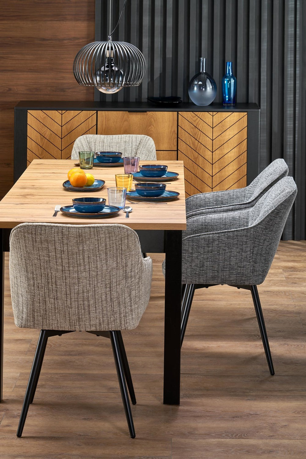 Galds Kubi 80/80/76 cm amatniecisks ozols/melns - N1 Home