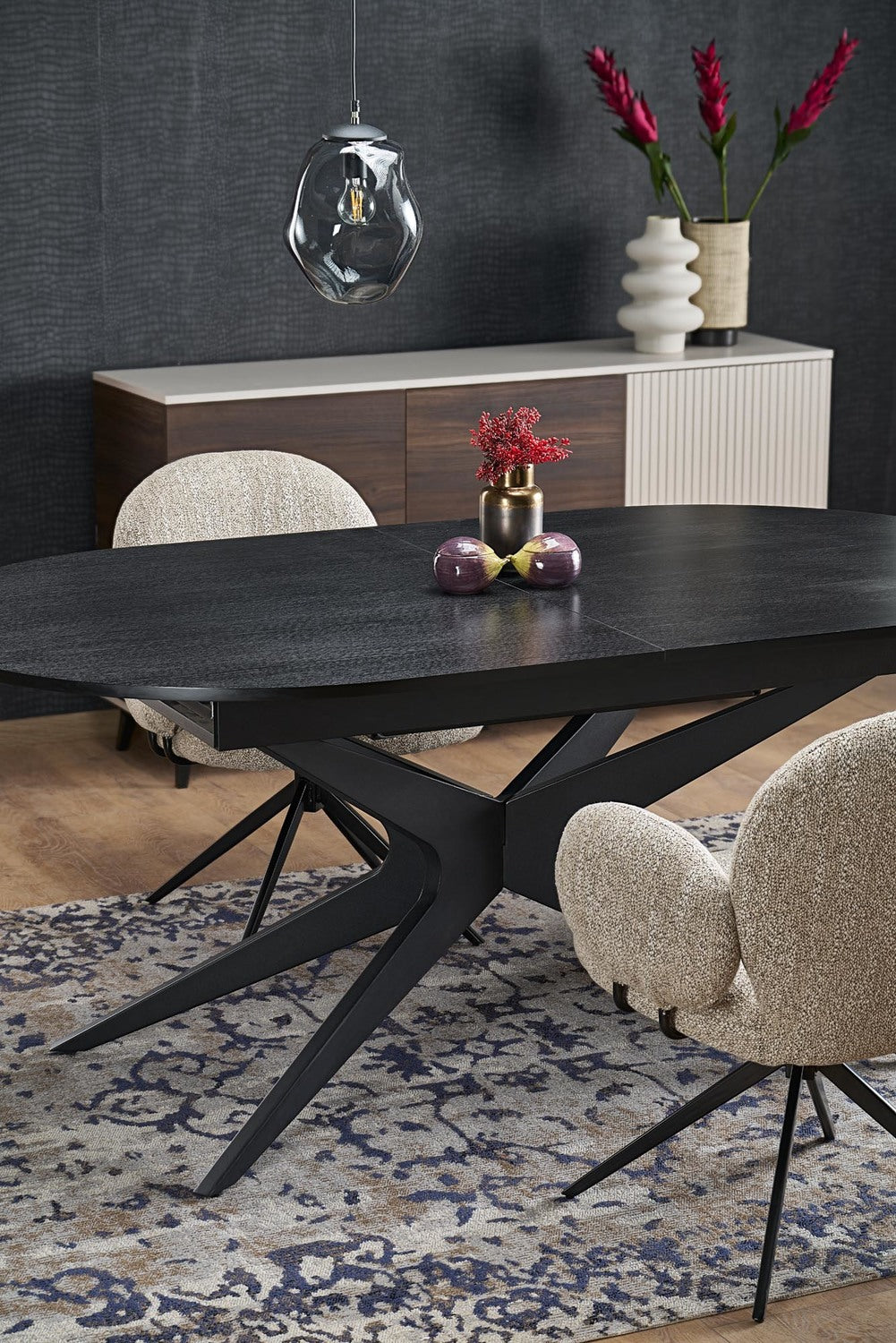 Galds Sandrs 180/100/76 cm melns - N1 Home