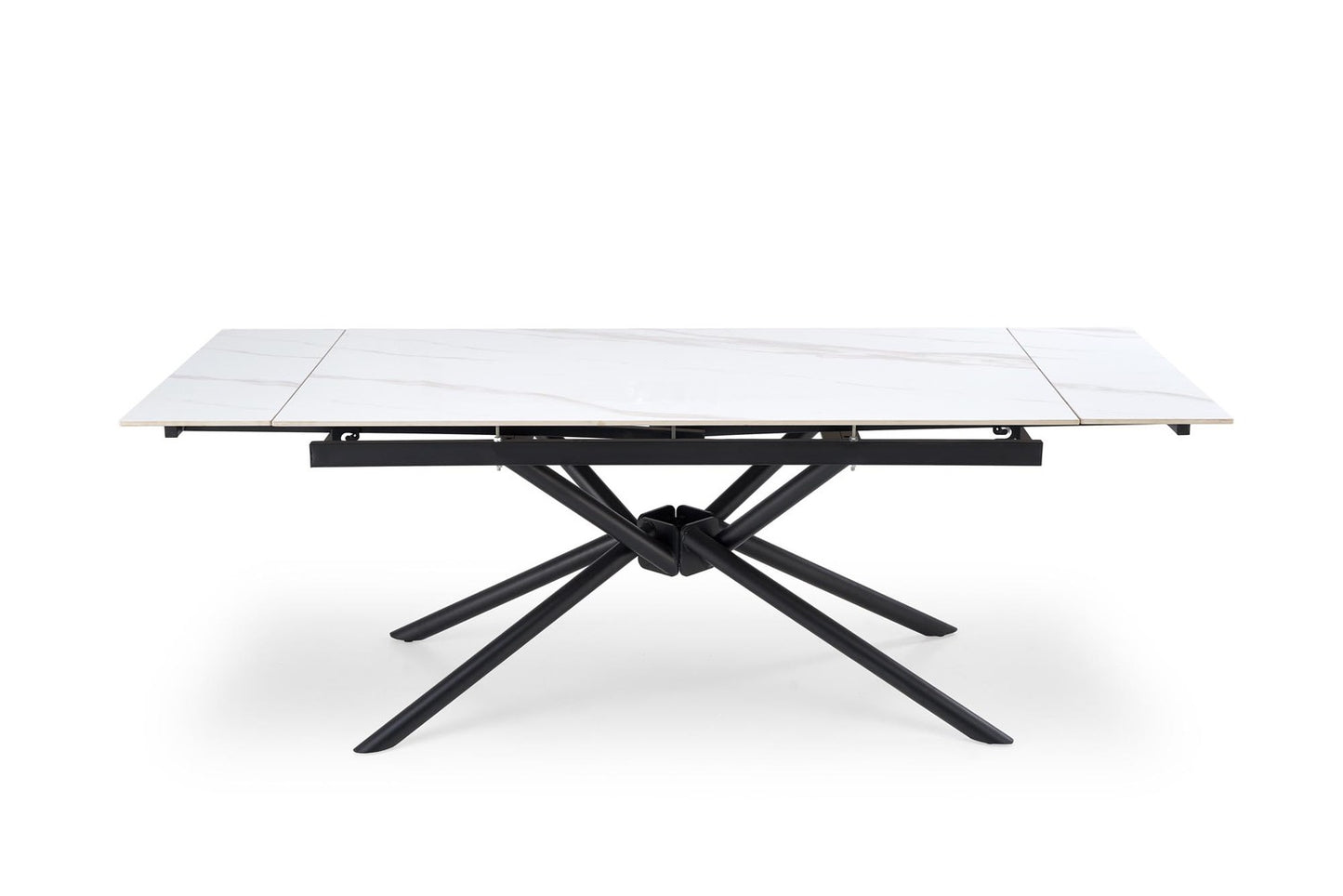 Galds Vitora 160/90/75 cm balts marmors/melns - N1 Home