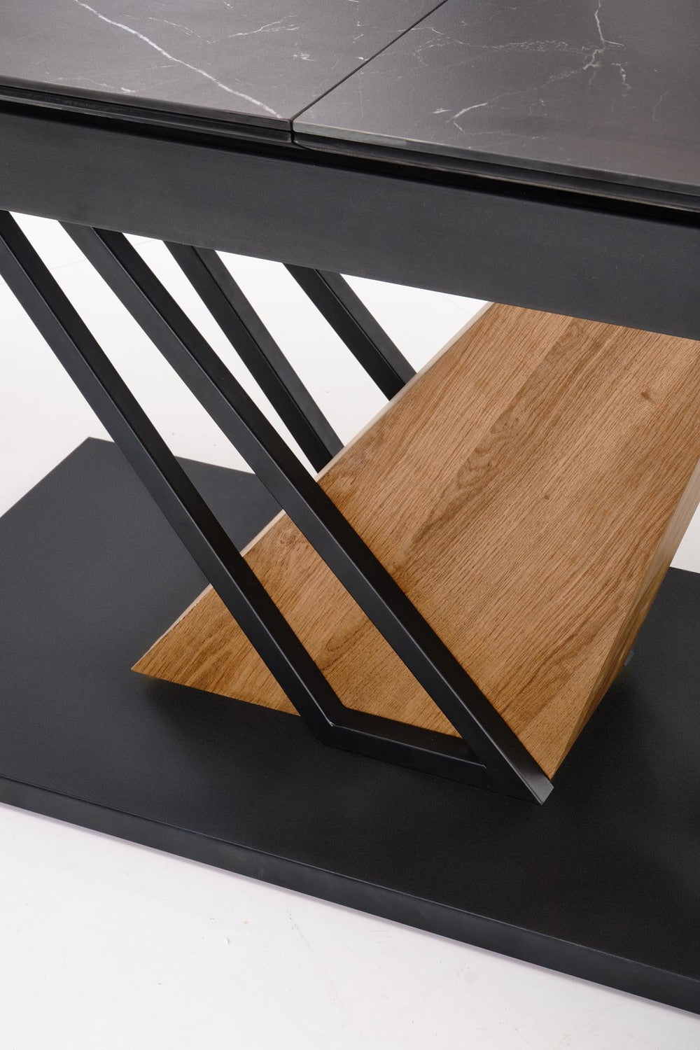 Galds Volans 160/90/67 cm melns marmors/ozols