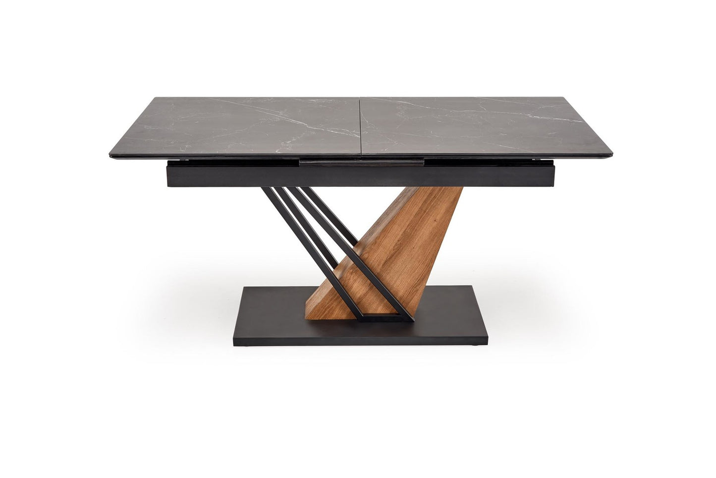 Galds Volans 140; 160/90/67 cm melns marmors/ozols - N1 Home