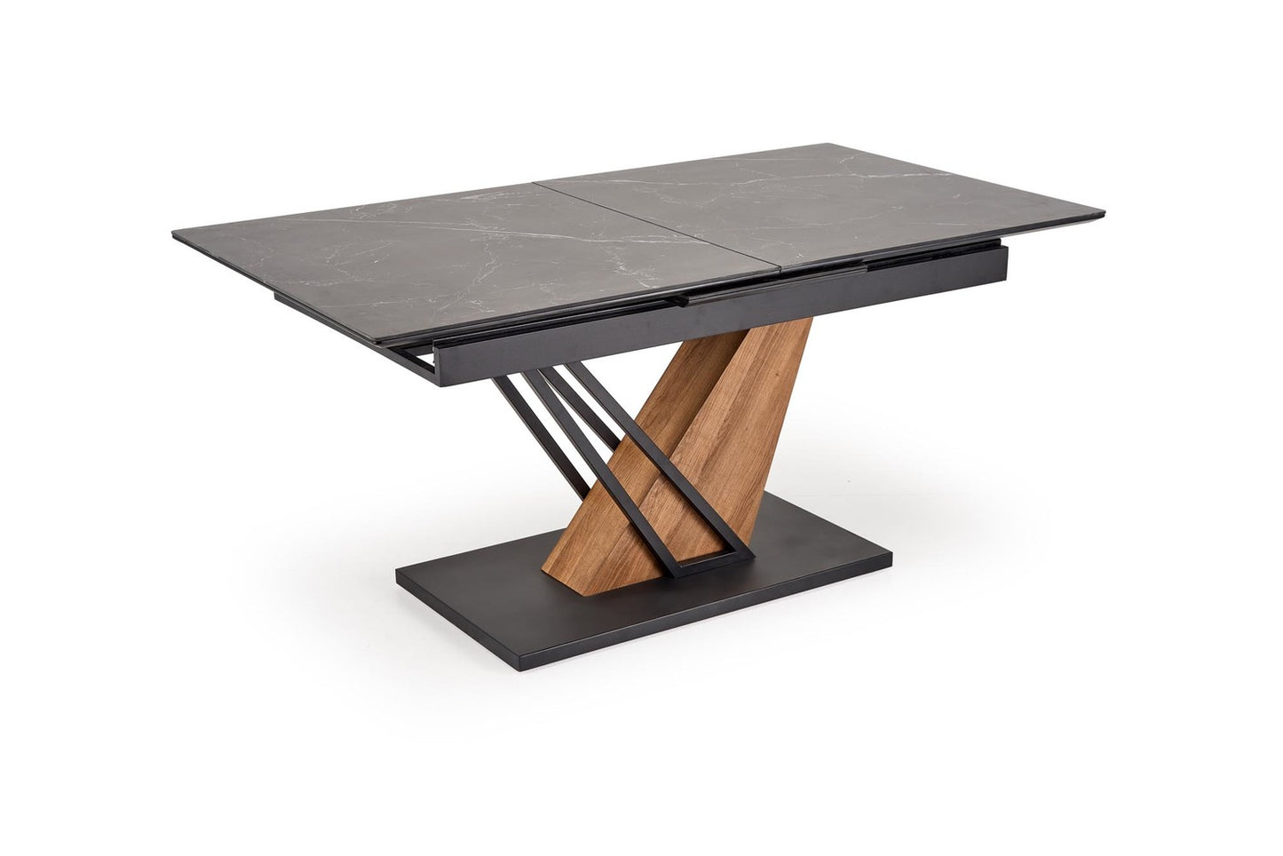 Galds Volans 140; 160/90/67 cm melns marmors/ozols - N1 Home