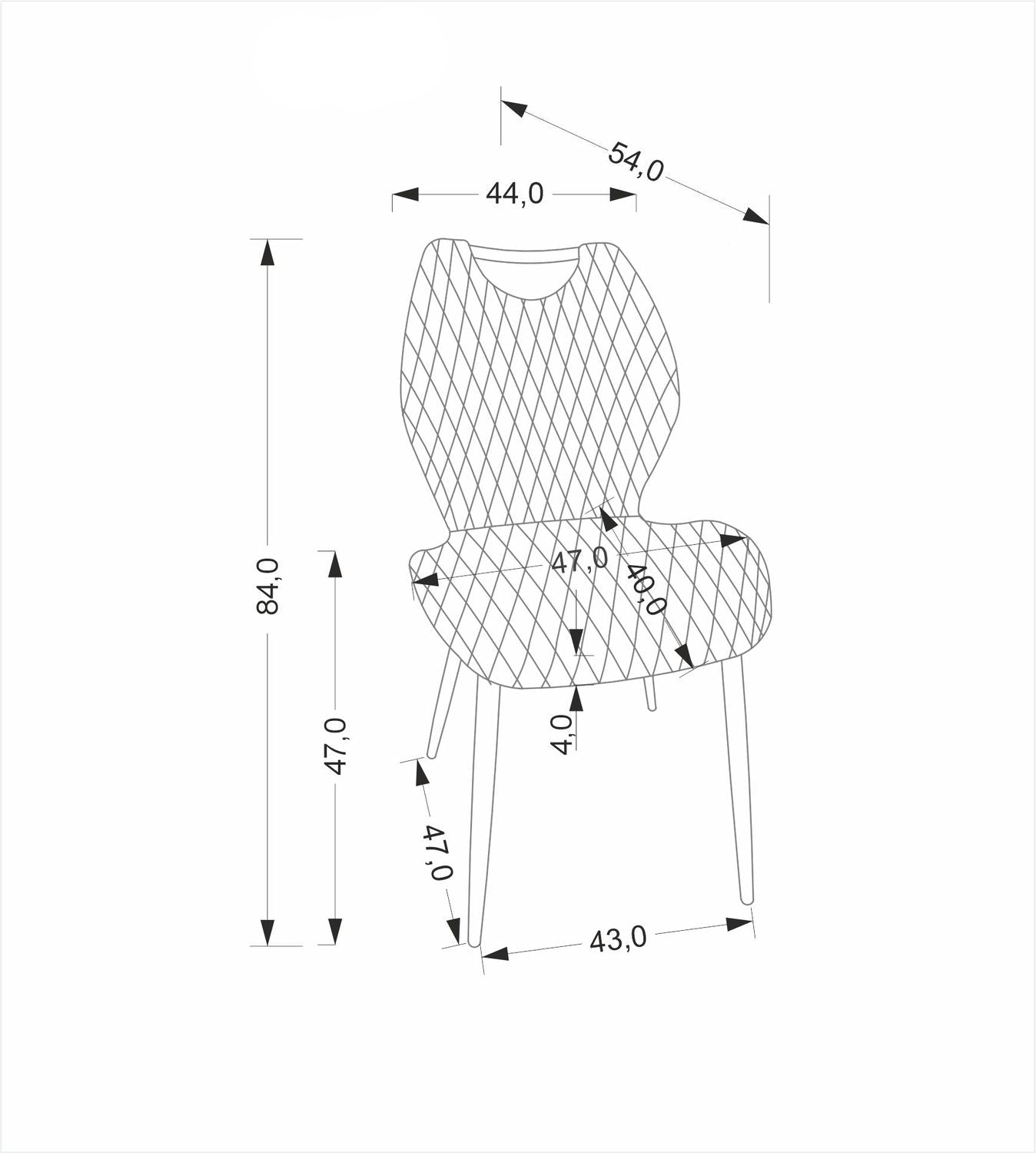 Krēsls Kols 47/54/84/47 cm bēšs - N1 Home