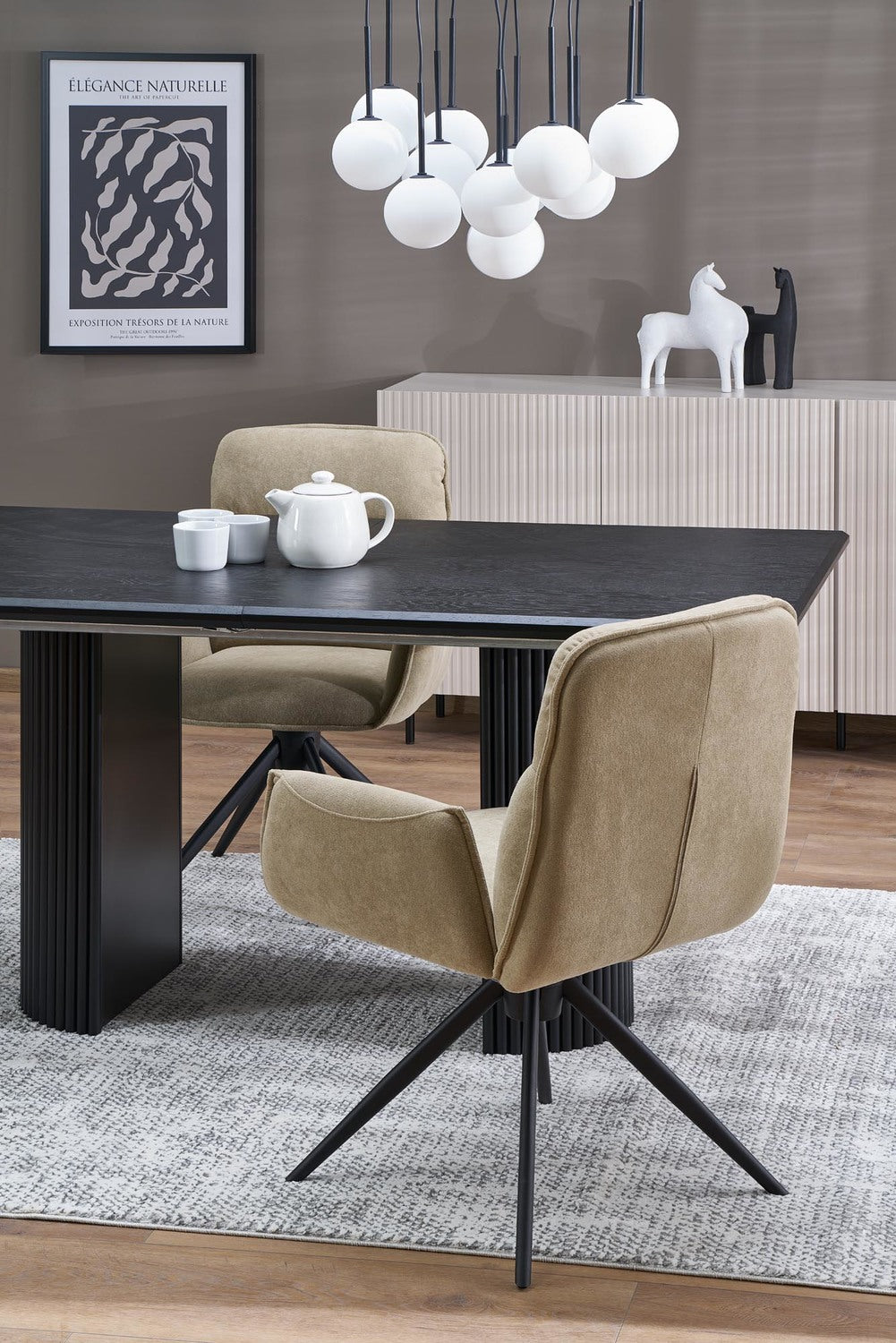 Krēsls Kohto 60/60/88/49 cm tumši bēšs - N1 Home