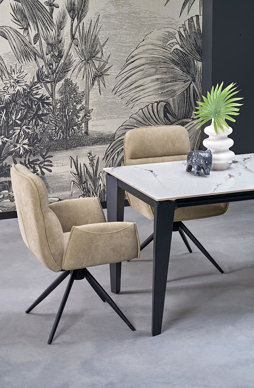 Krēsls Kohto 60/60/88/49 cm tumši bēšs - N1 Home