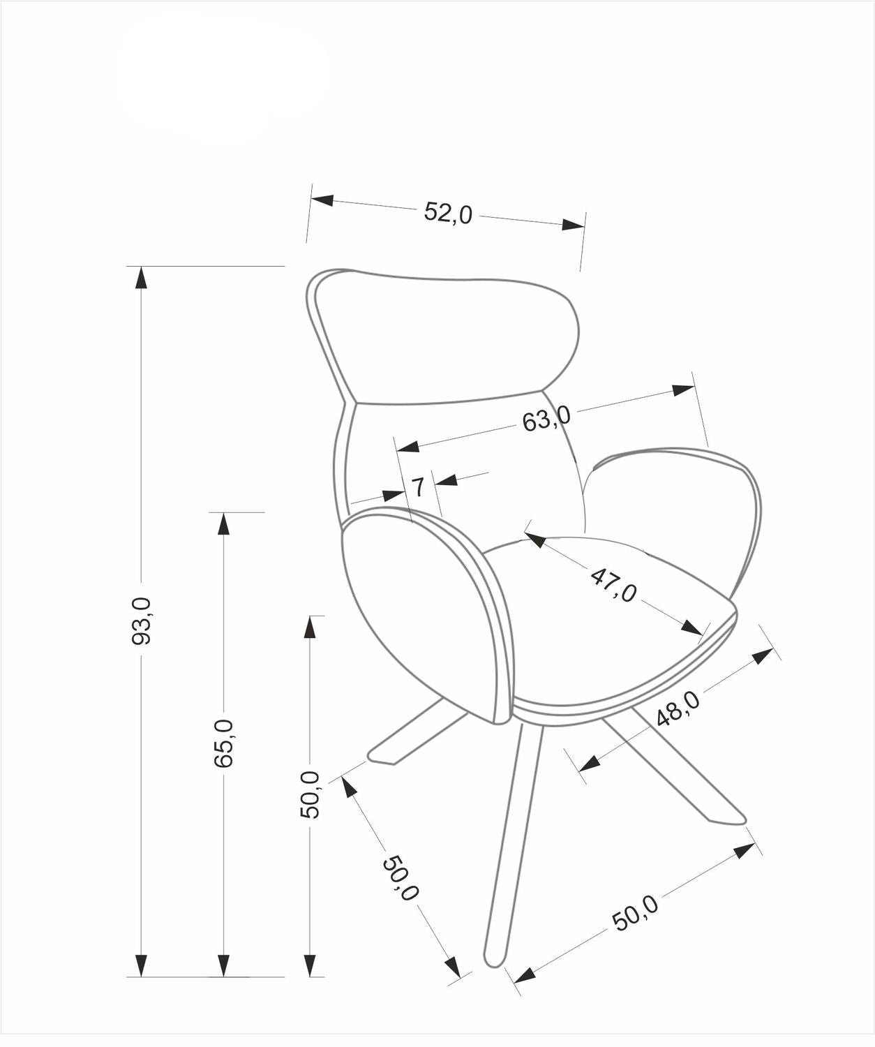 Krēsls Riest 63/64/93/50 cm tumši bēšs/ozols - N1 Home