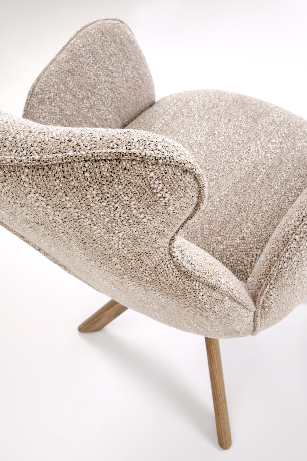 Krēsls Riest 63/64/93/50 cm tumši bēšs/ gaišs valrieksts - N1 Home