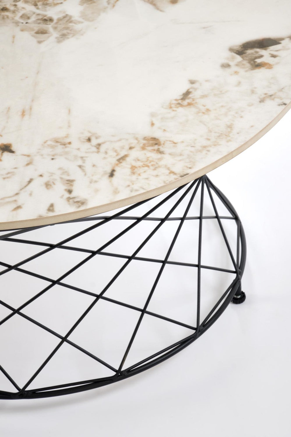 Kafijas galds 80/42 cm bēšs marmors/melns - N1 Home