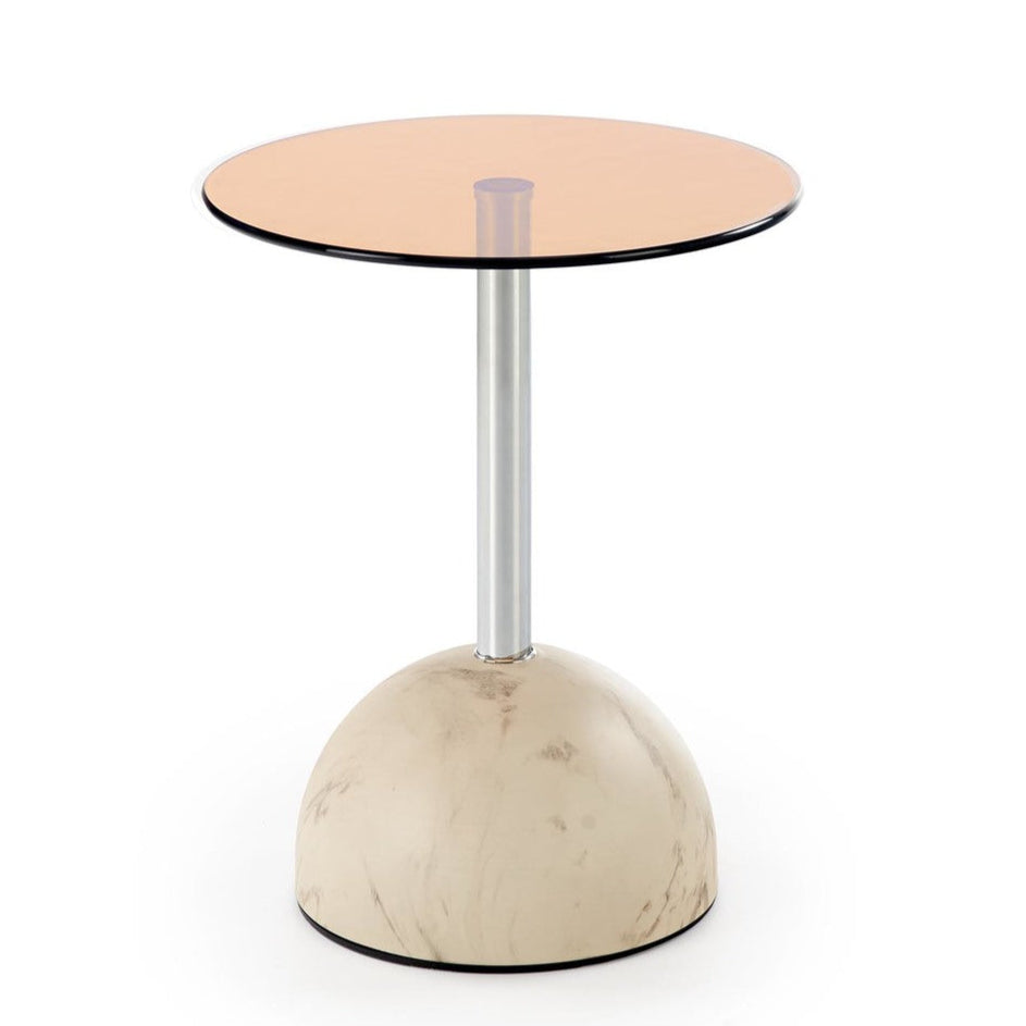 Kafijas galds Arisa 40/51 cm bēšs marmors/brūns - N1 Home