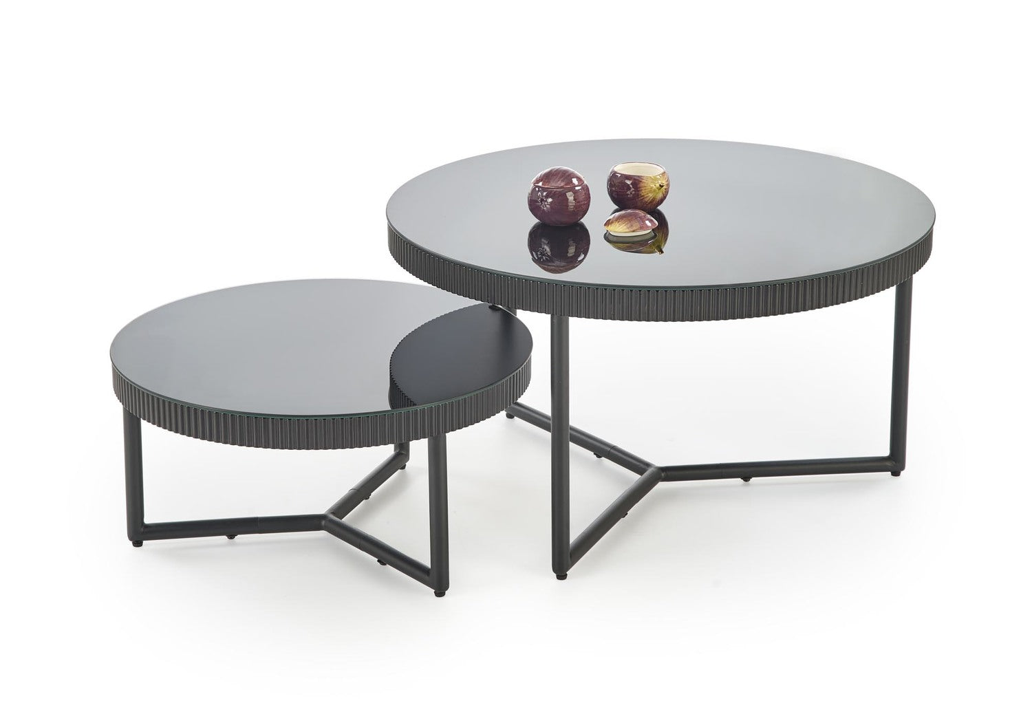 Kafijas galds Kosmo 80/45; 60/30 cm melns - N1 Home