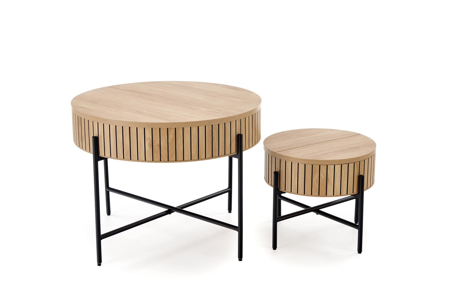 Kafijas galds Dans (2) 67/50 cm un 40/36 cm dabīgs/melns - N1 Home