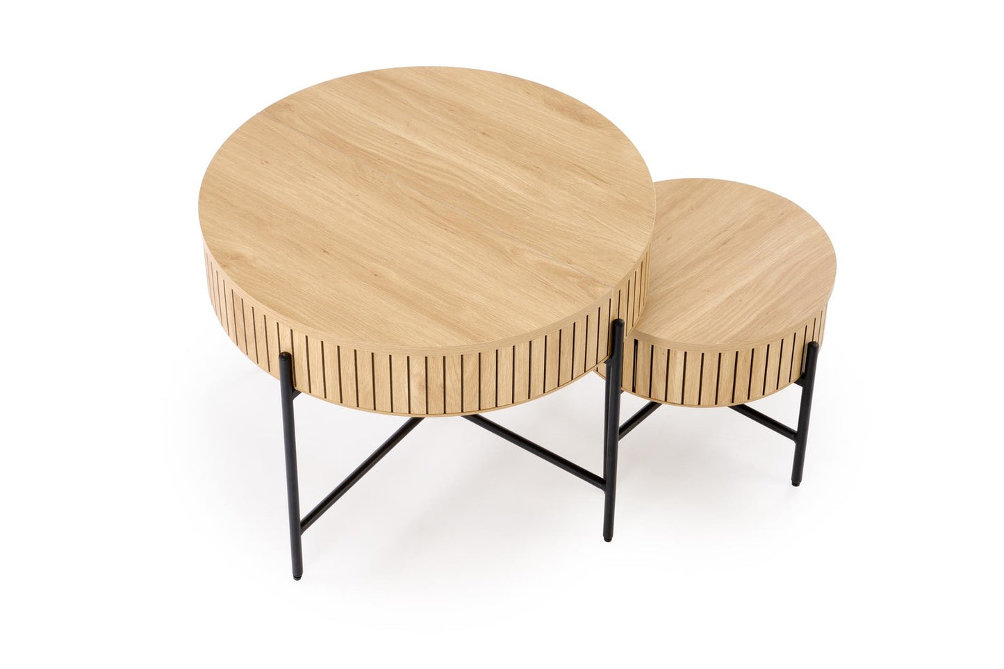 Kafijas galds Dans (2) 67/50 cm un 40/36 cm dabīgs/melns - N1 Home