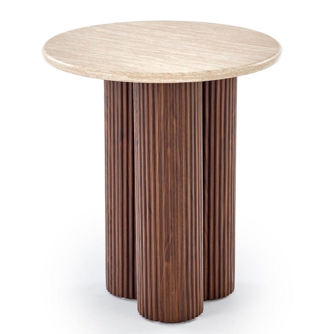 Kafijas galds Dori 50/56; 80/46 cm valrieksts/ travertīns - N1 Home