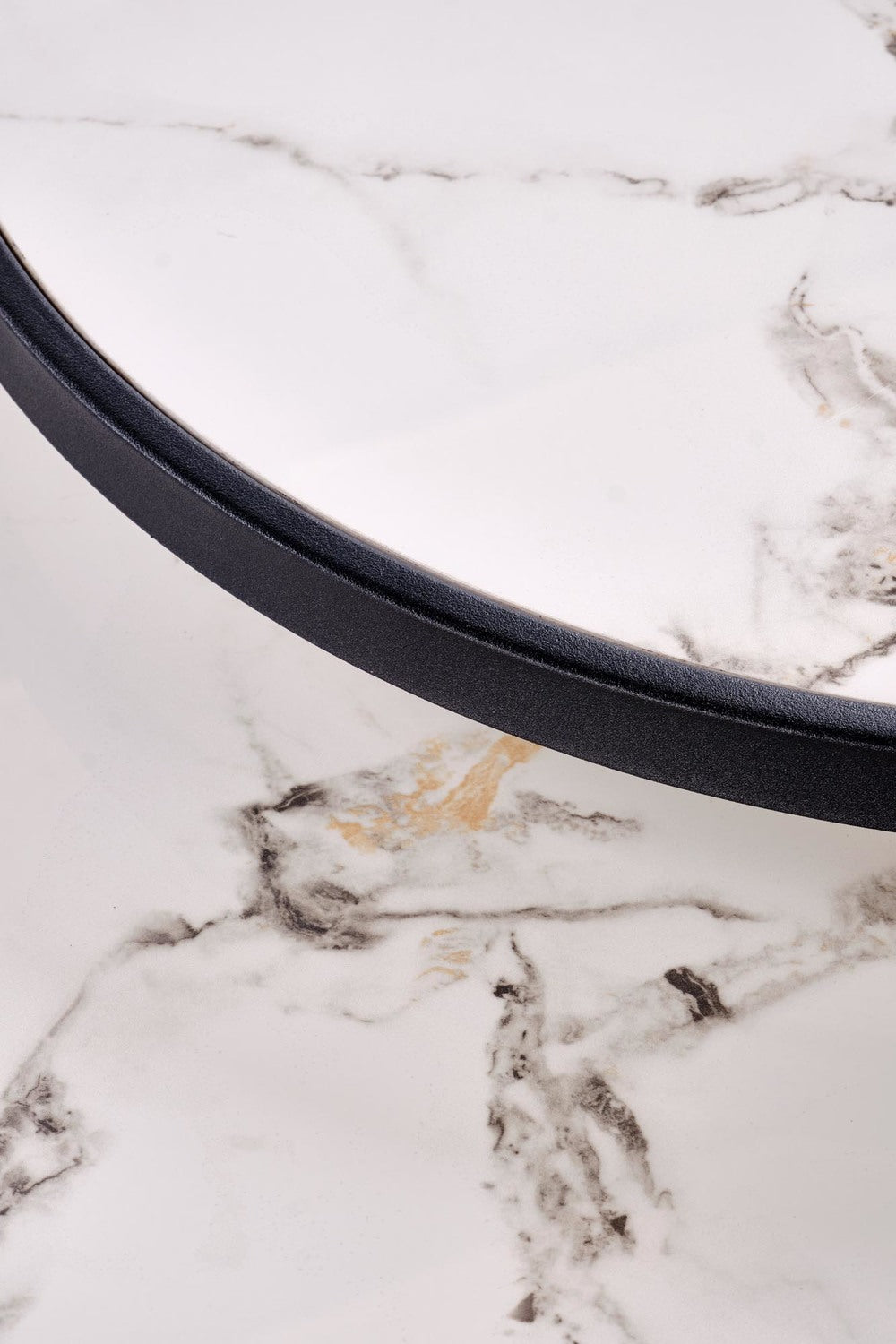 Kafijas galds (2) Fati 63/50 cm un 48/43 cm balts marmors/melns - N1 Home