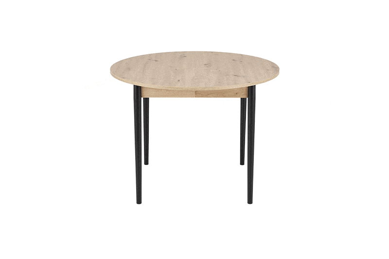 Galds Pivols 102/102/75 cm amatnieciskais ozols/melns - N1 Home