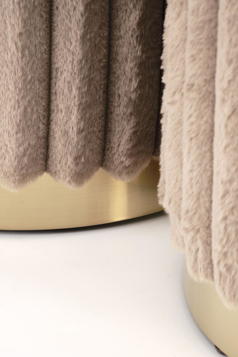 Pufs Fids (2) 36/44 un 31/38 cm kapučīno/zelts - N1 Home