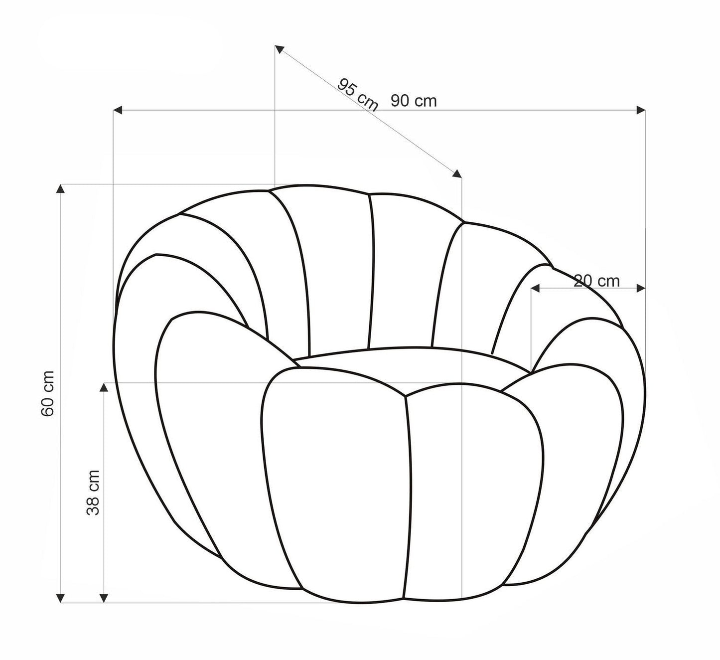 Atzveltnes krēsls Gasp 90/60/95 cm krēms - N1 Home