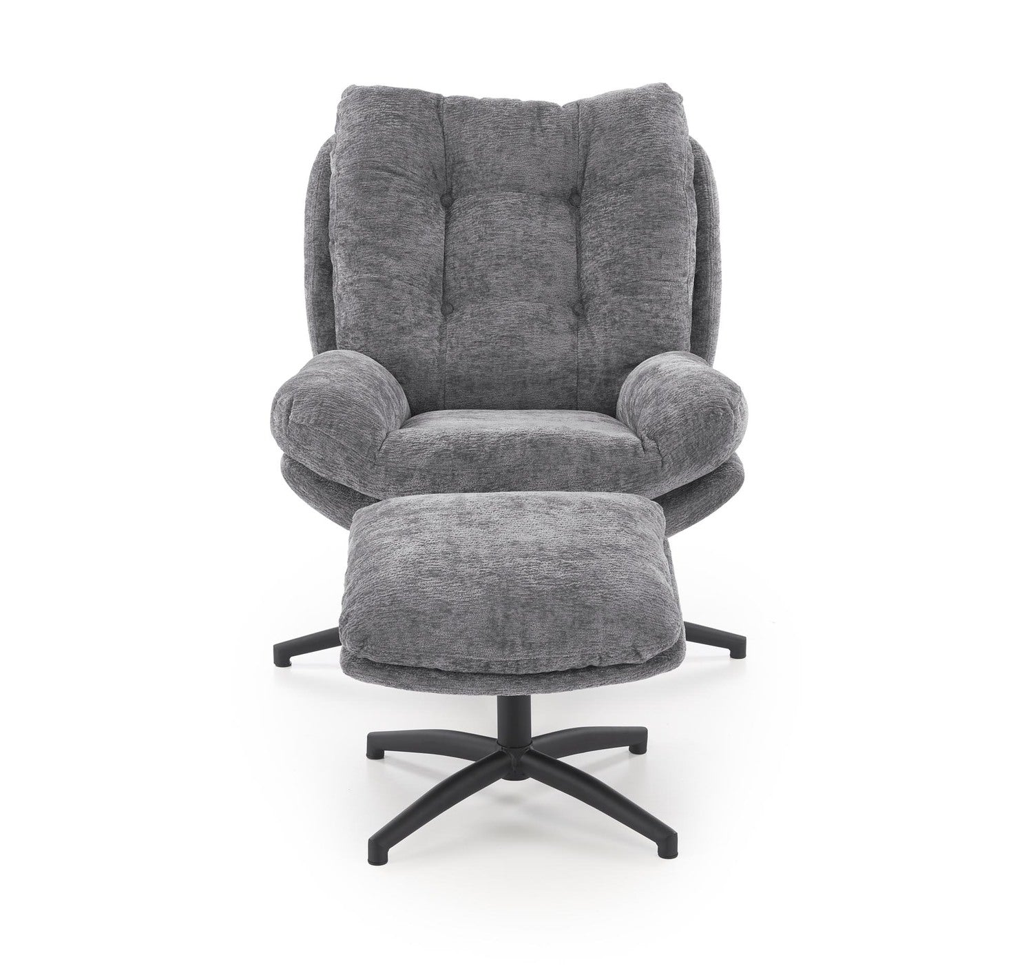 Krēsls ar kāju balstu Peso 76/92/96/48 cm pelēks - N1 Home