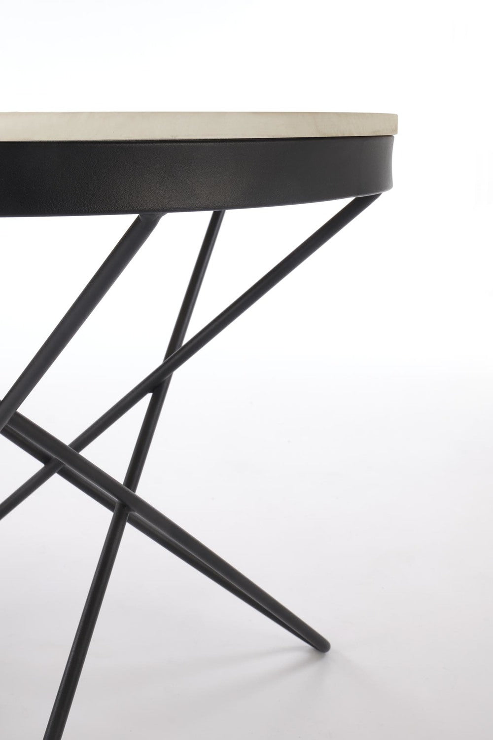 Kafijas galds Laili 60/55 cm balts marmors/melns - N1 Home