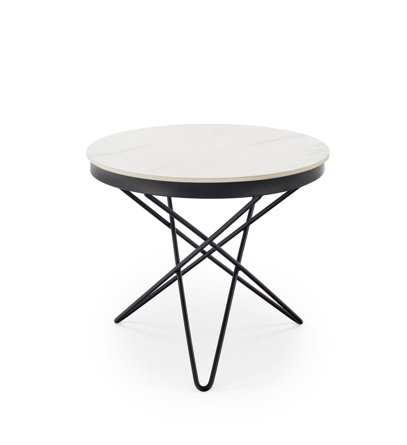 Kafijas galds Laili 60/55 cm balts marmors/melns - N1 Home