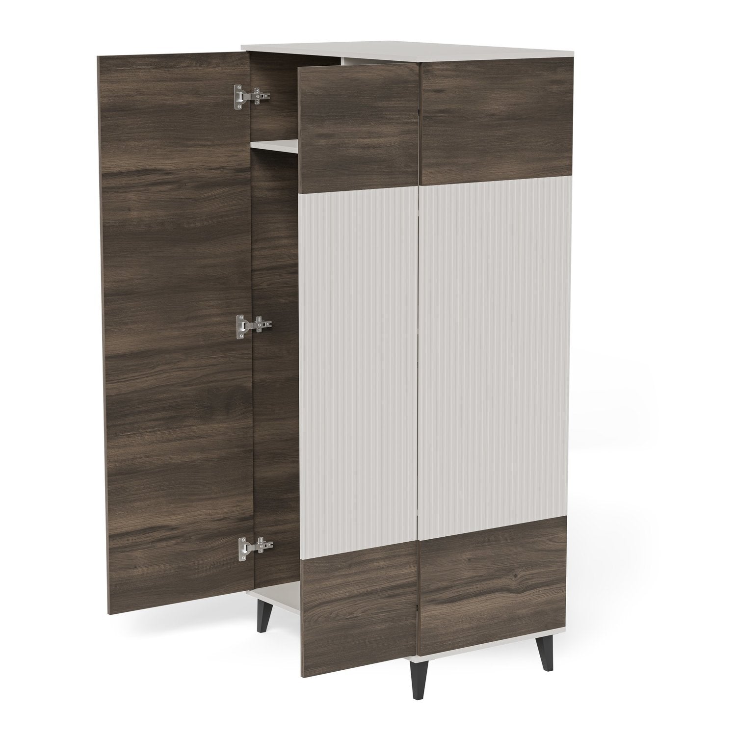 Skapis Berlin 90/55/182 cm kašmirs/valrieksts - N1 Home