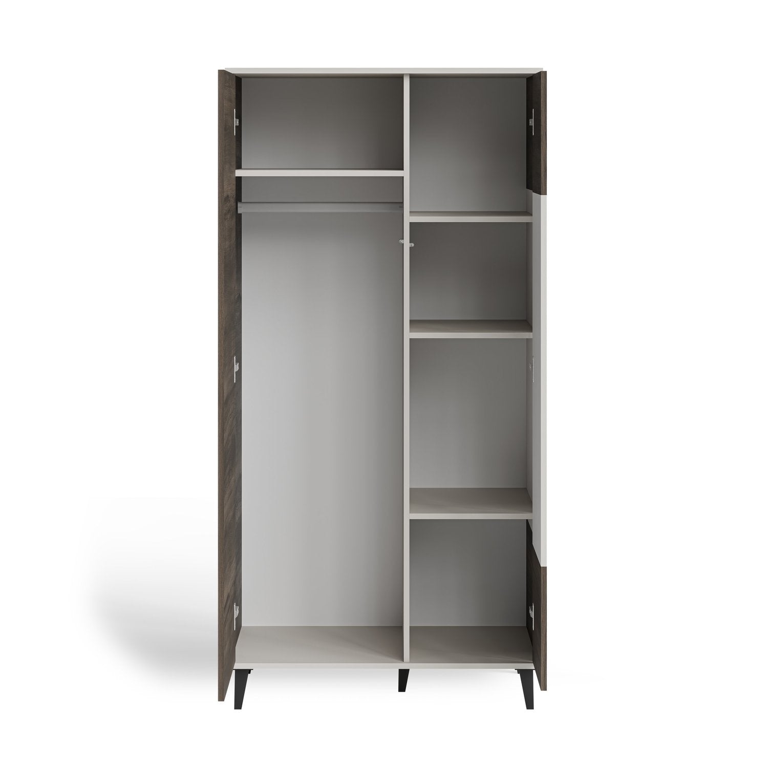 Skapis Berlin 90/55/182 cm kašmirs/valrieksts - N1 Home