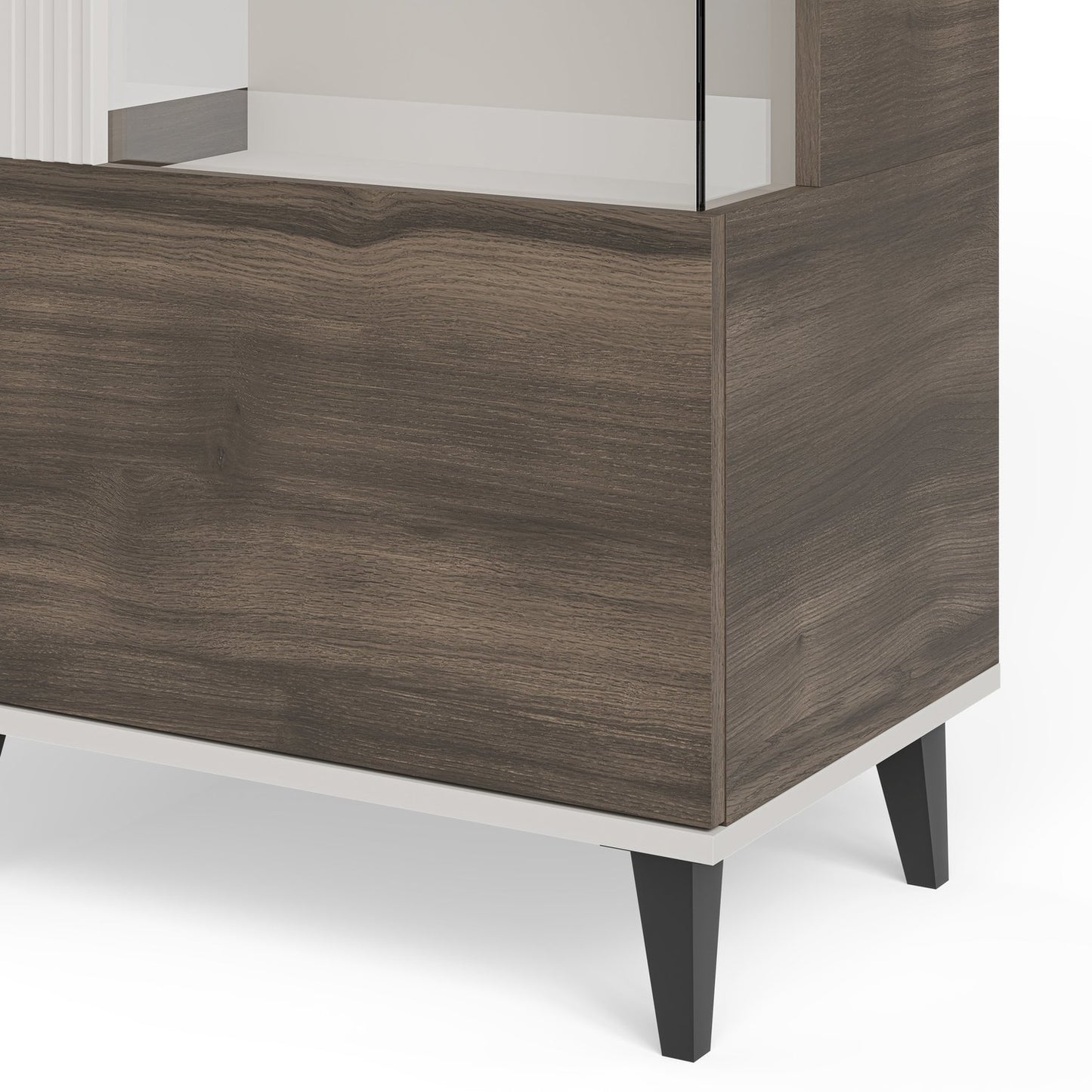 Vitrīnas skapis Berlin 60/40/182 cm kašmirs /valrieksts - N1 Home