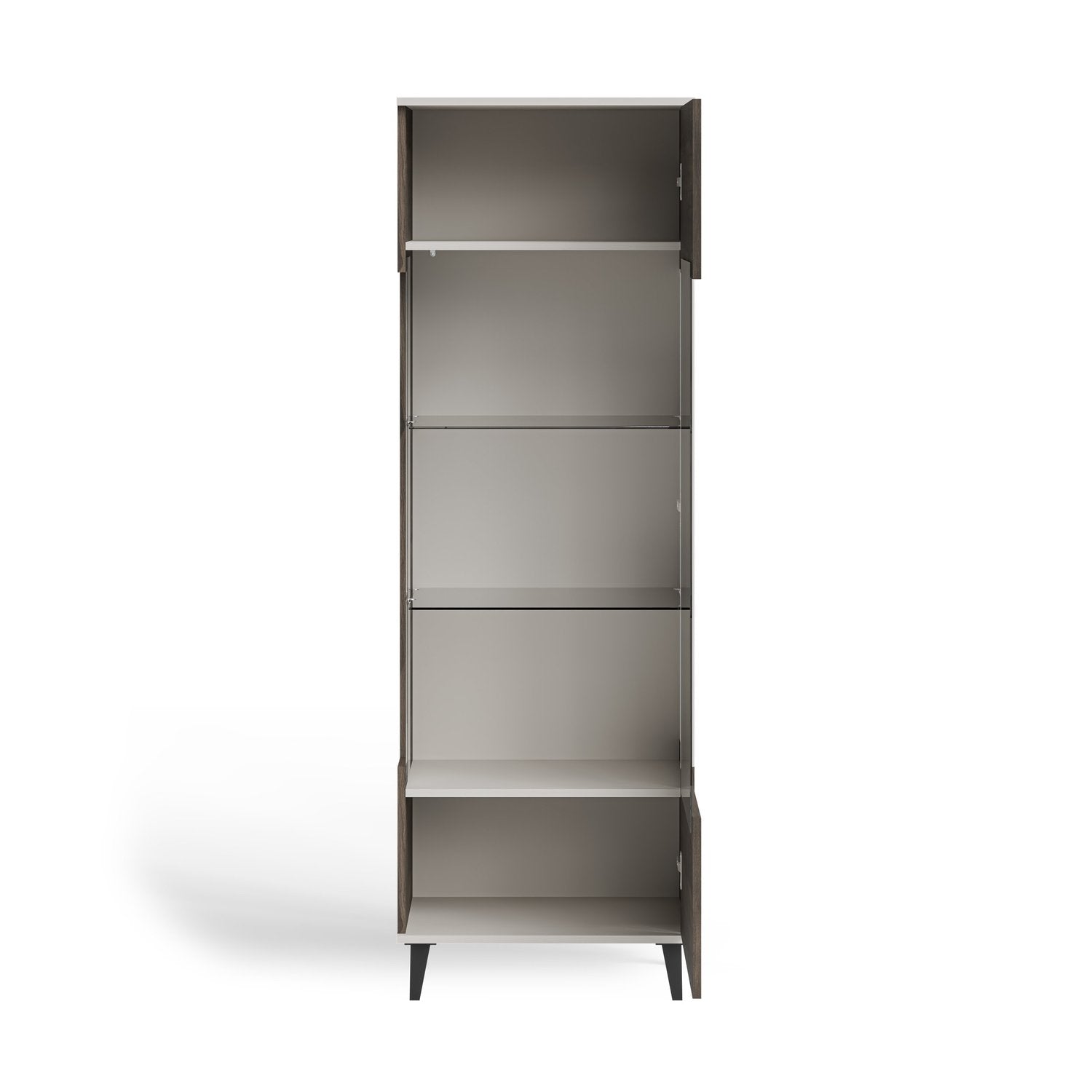 Vitrīnas skapis Berlin 60/40/182 cm kašmirs /valrieksts - N1 Home