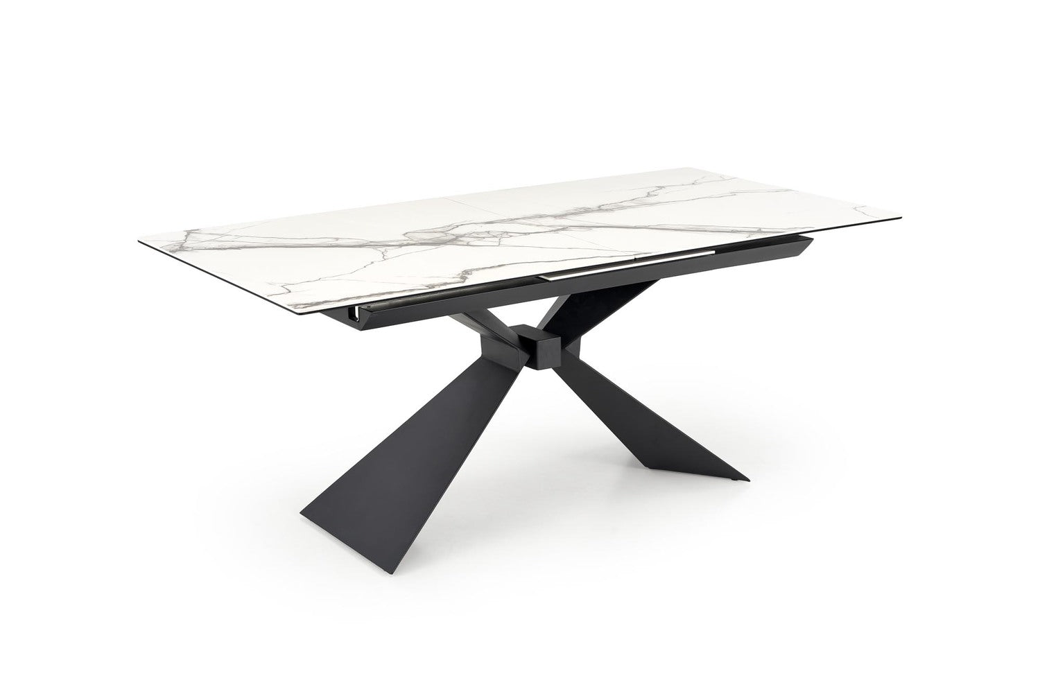 Galds Luciar 180/90/76 cm balts marmors/melns - N1 Home