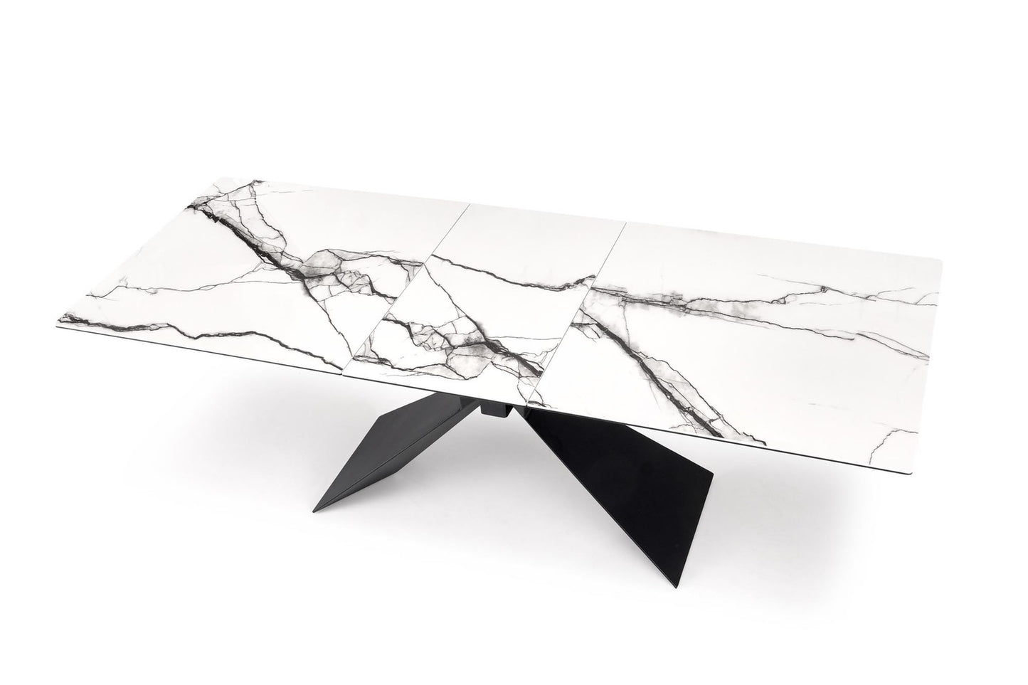 Galds Luciar 180/90/76 cm balts marmors/melns - N1 Home