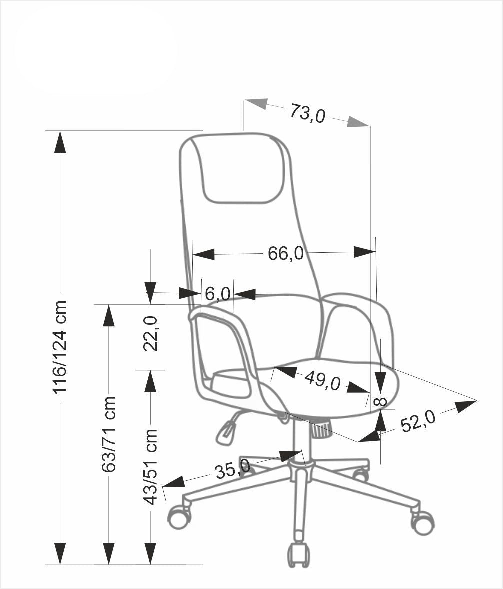 Krēsls Razo 66/73/116-124/43-51 cm pelēks - N1 Home