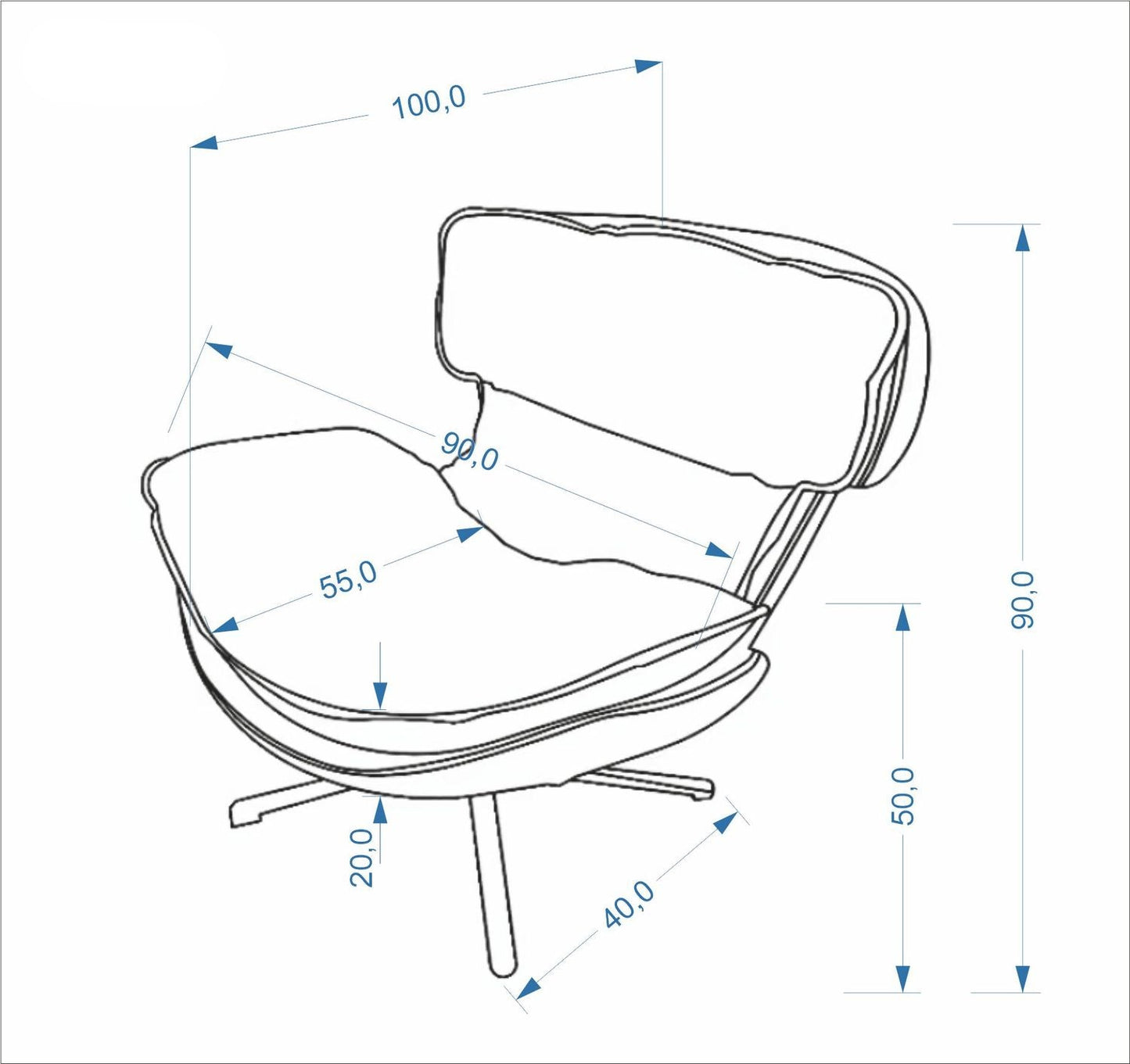 Krēsls Roga 90/100/90/50 cm Vinci 38