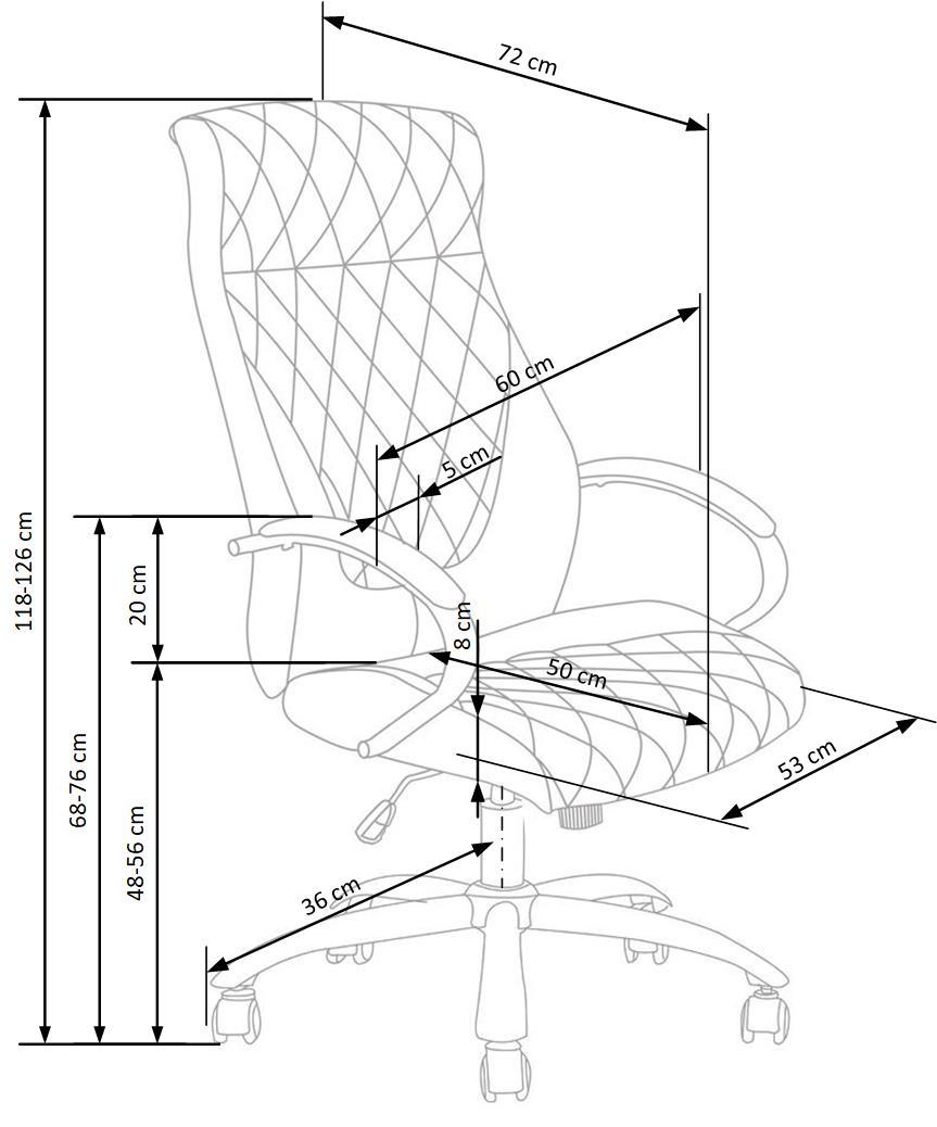 Krēsls Hil 60/72/118-126/44-52 cm brūns