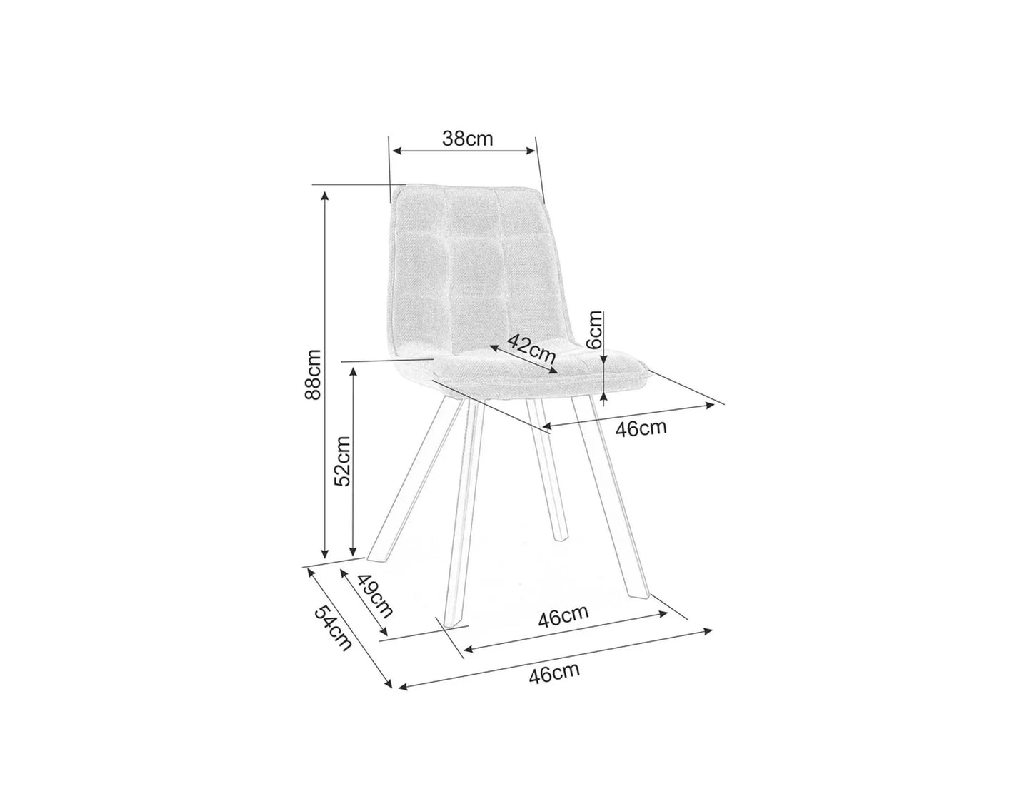 Krēsls Els 42/88/52 cm pelēks