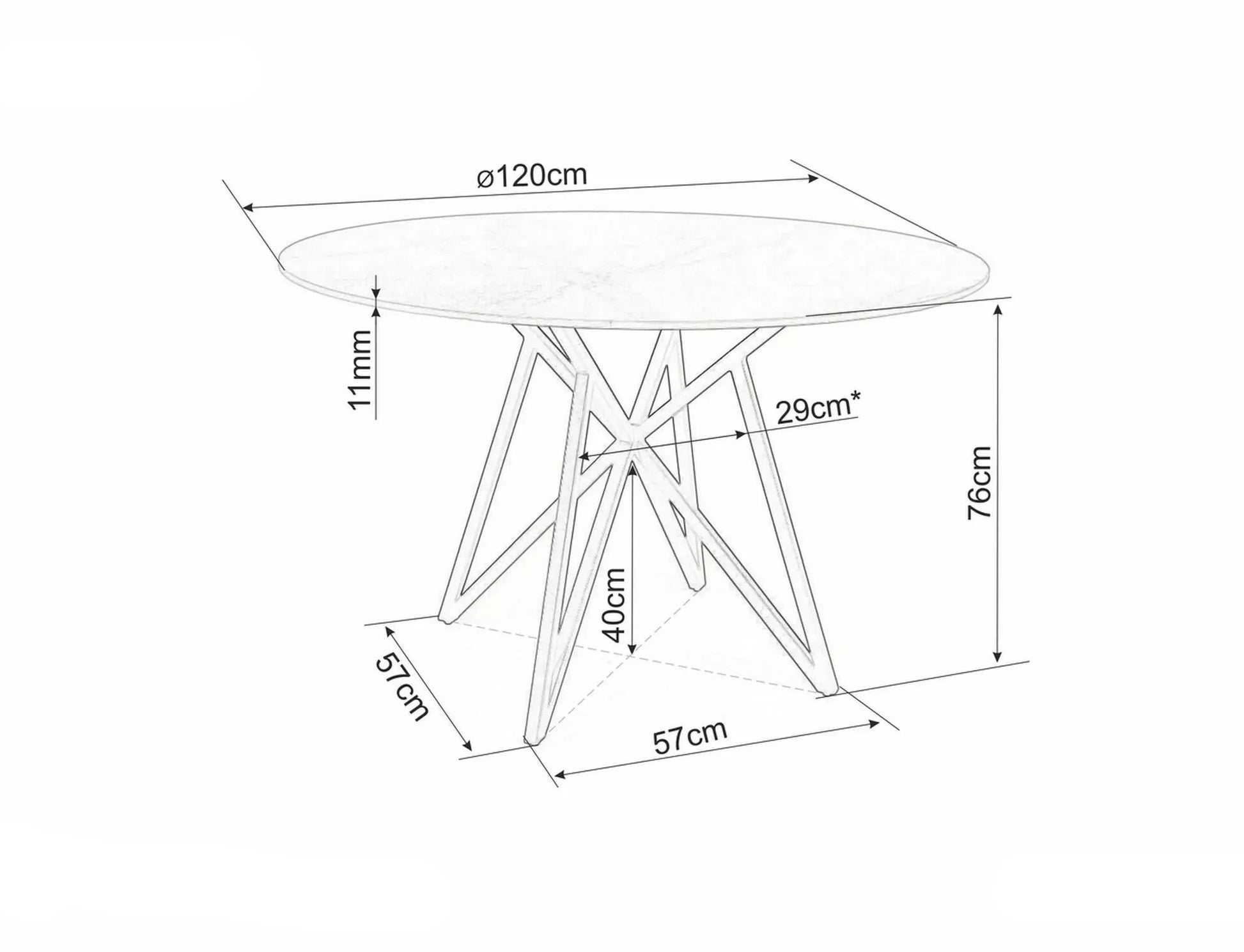 Galds Goda 76/120 cm pelēks - N1 Home