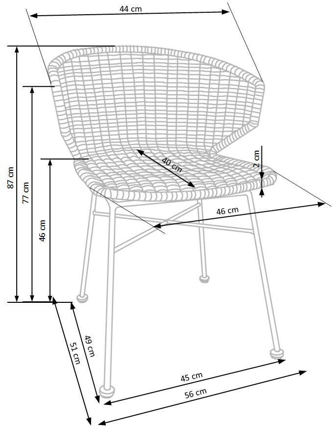 Dārza krēsls PIRO 56/51/77/46 cm - N1 Home