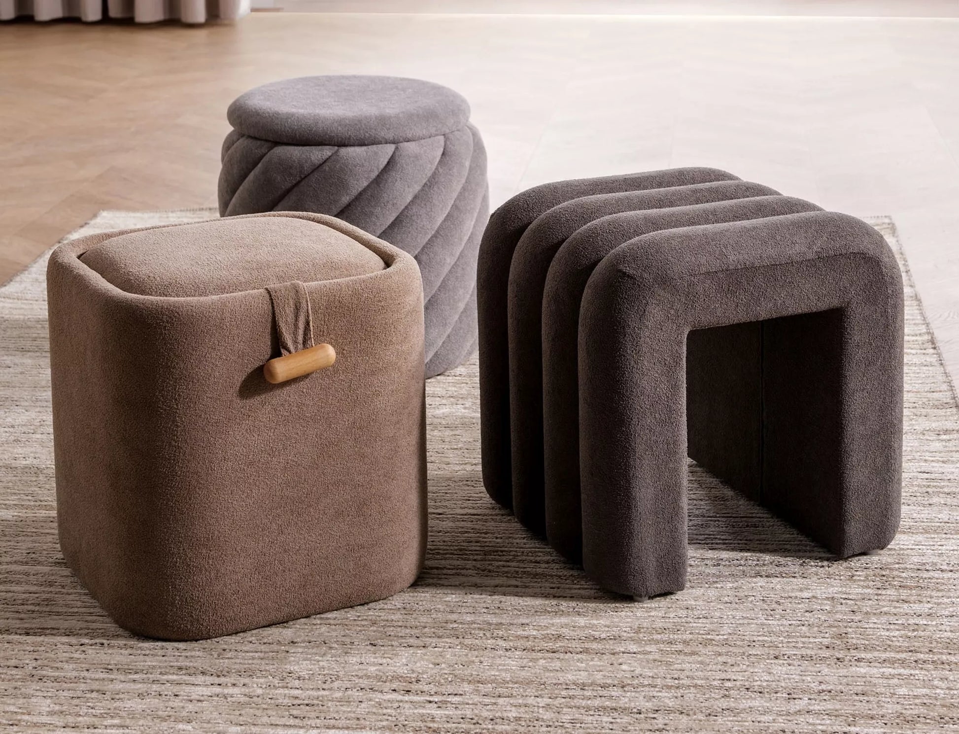 Pufs Naps 42/37/37 cm pelēks - N1 Home