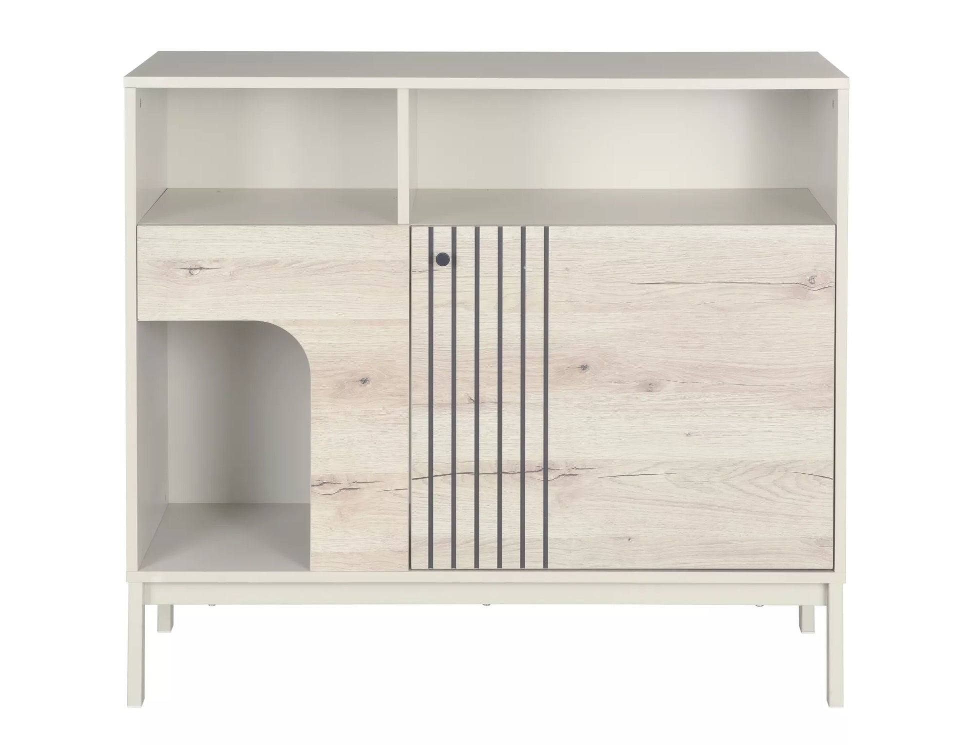 Kumode Frosi A 40/100/90 cm ozols/netīri balta - N1 Home