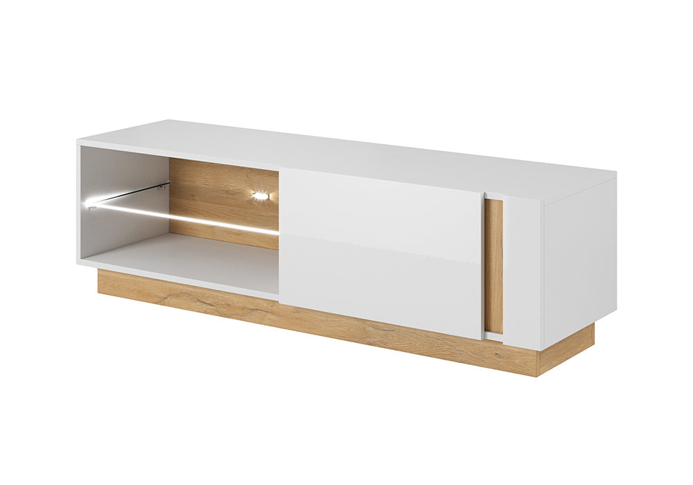 TV skapis Arci 138,1/45,5/40 cm balts/ozols - N1 Home