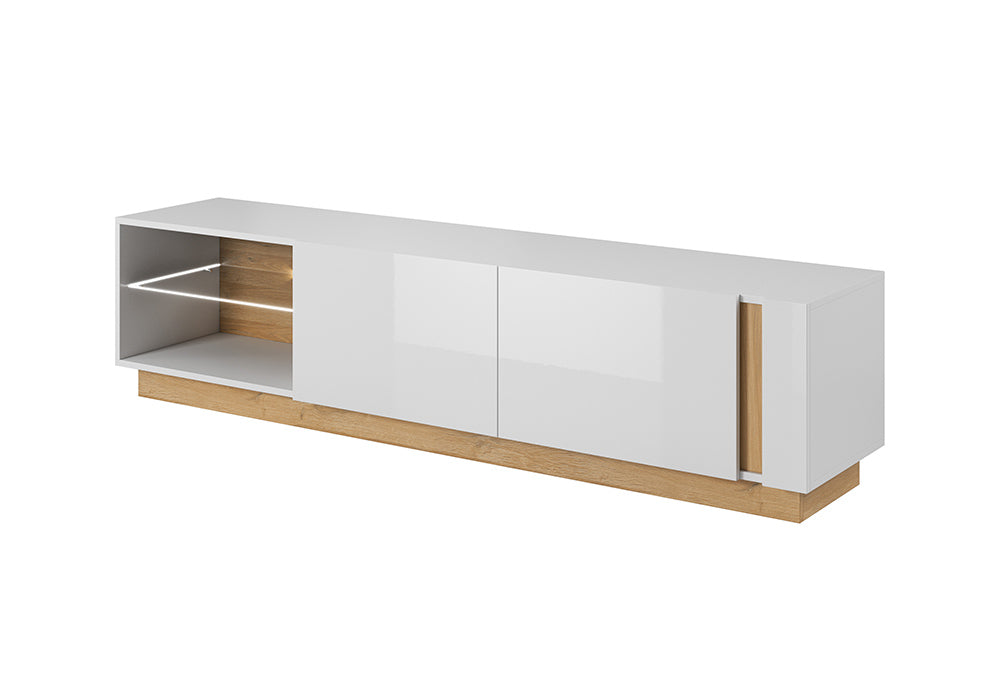 TV skapis Arci 187,5/45,5/40 cm balts/ozols - N1 Home