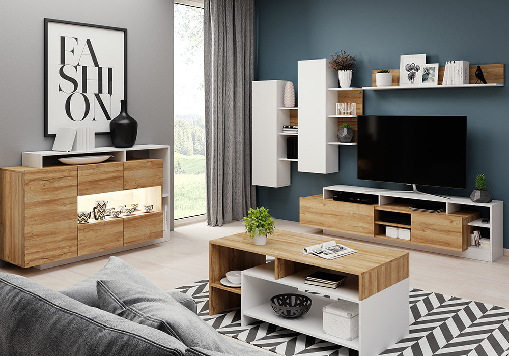 Komplekts Aliva 190/48/44 cm cm balts/ozols - N1 Home