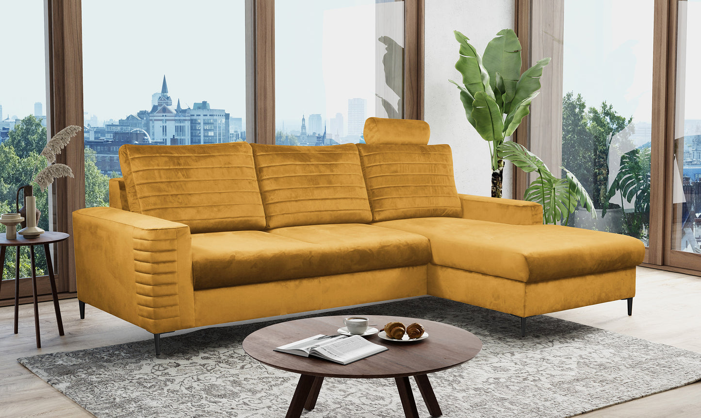 Dīvāns Colis 252/117,5/165 cm mustard - N1 Home