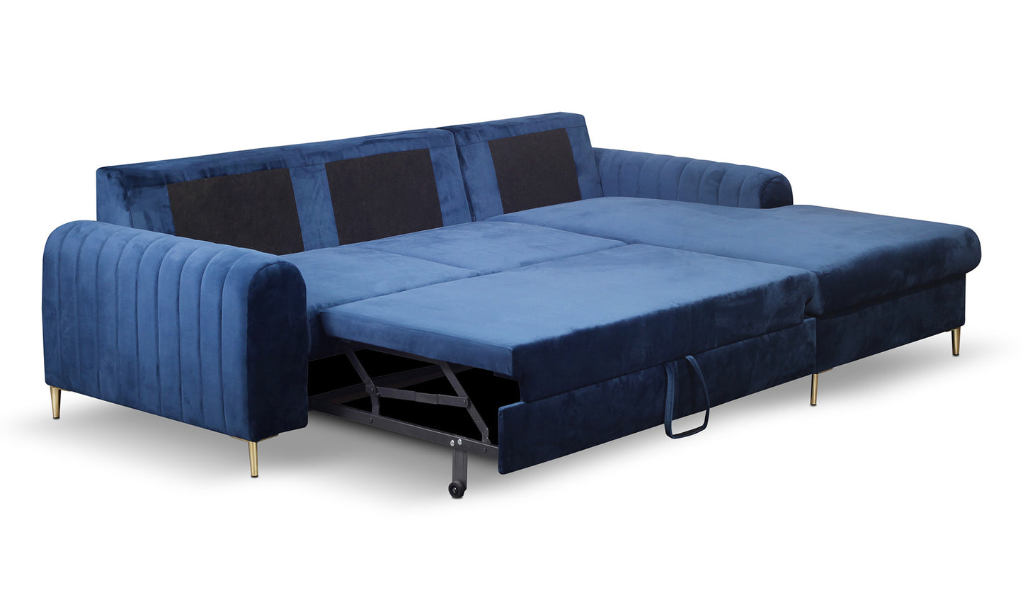 Dīvāns Monaske 252/106,5/90-168 cm navy - N1 Home