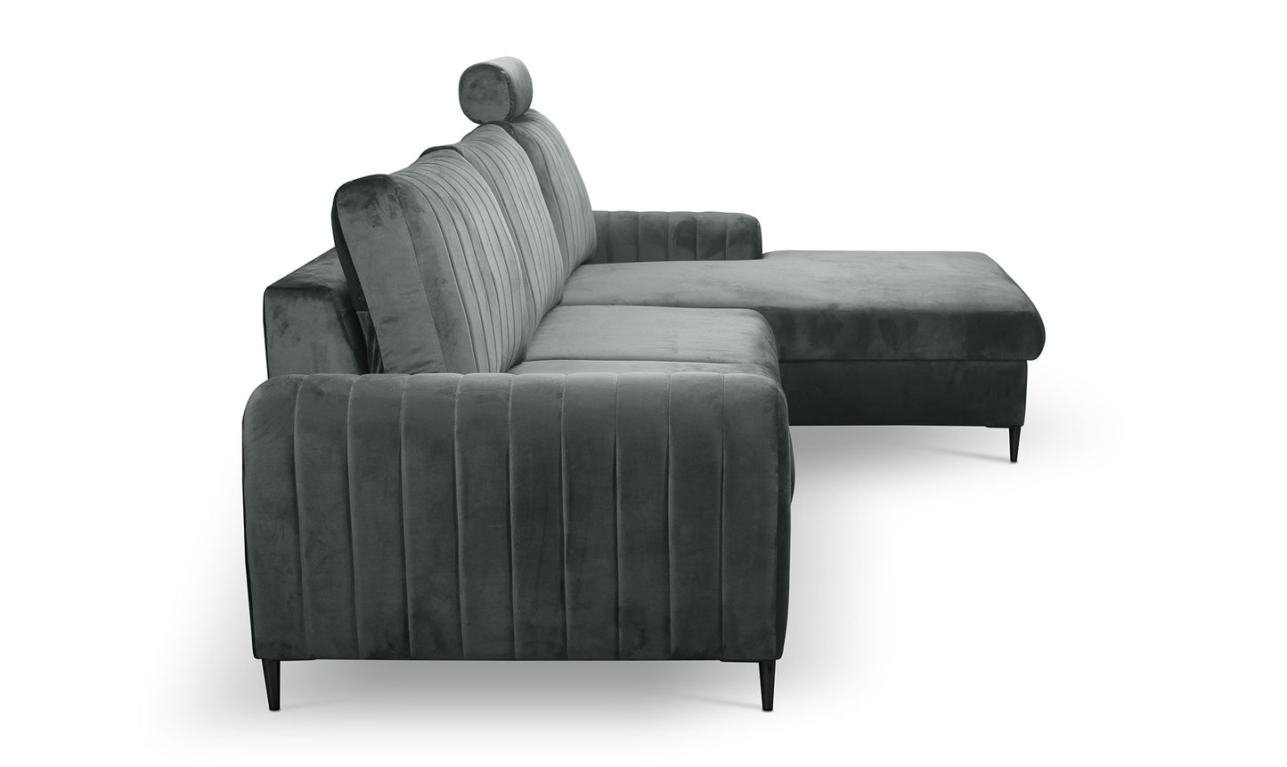 Dīvāns Monaske 252/106,5/90-168 cm anthracite - N1 Home