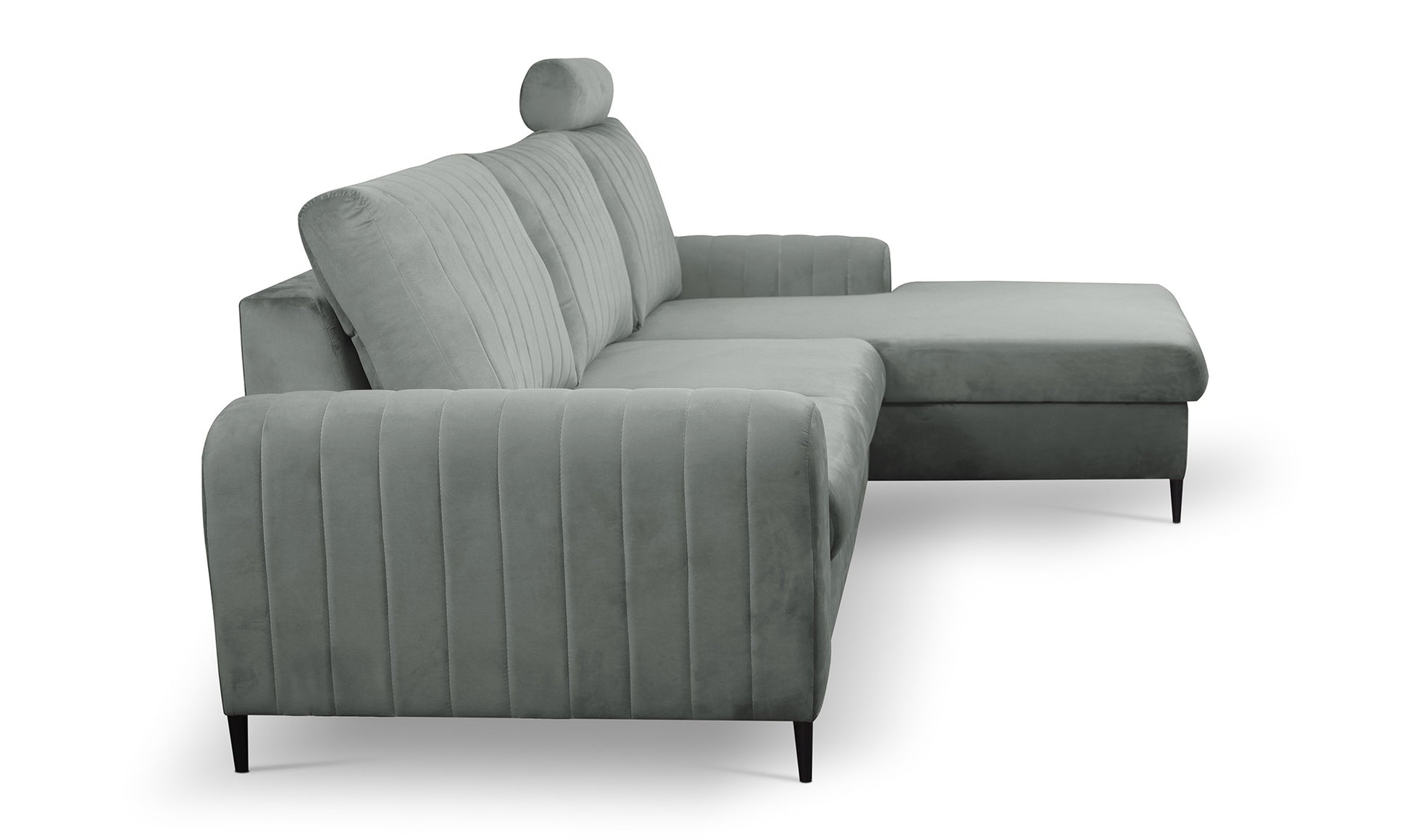 Dīvāns Monaske 252/106,5/90-168 cm pelēks - N1 Home