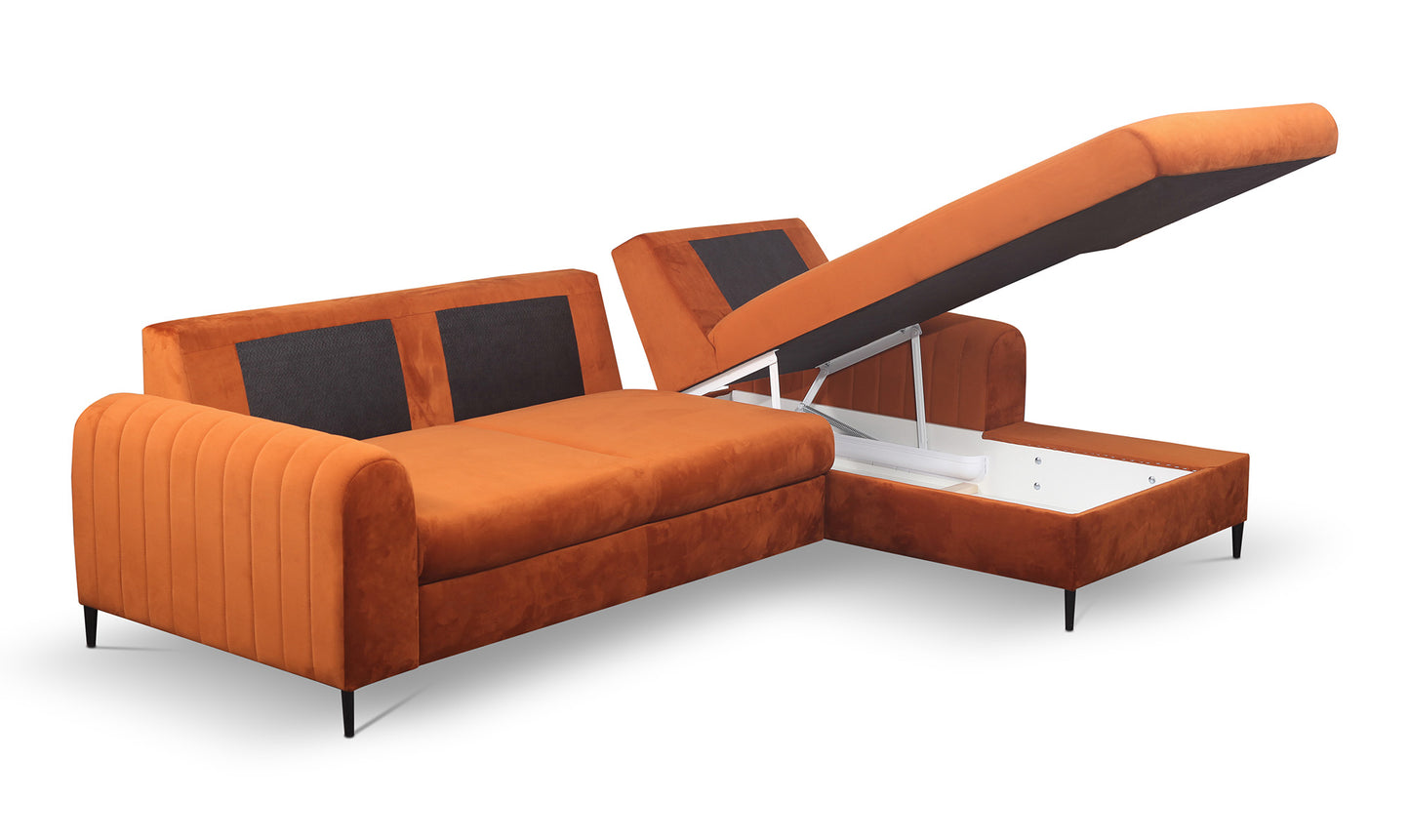 Dīvāns Monaske 252/106,5/90-168 cm rust - N1 Home