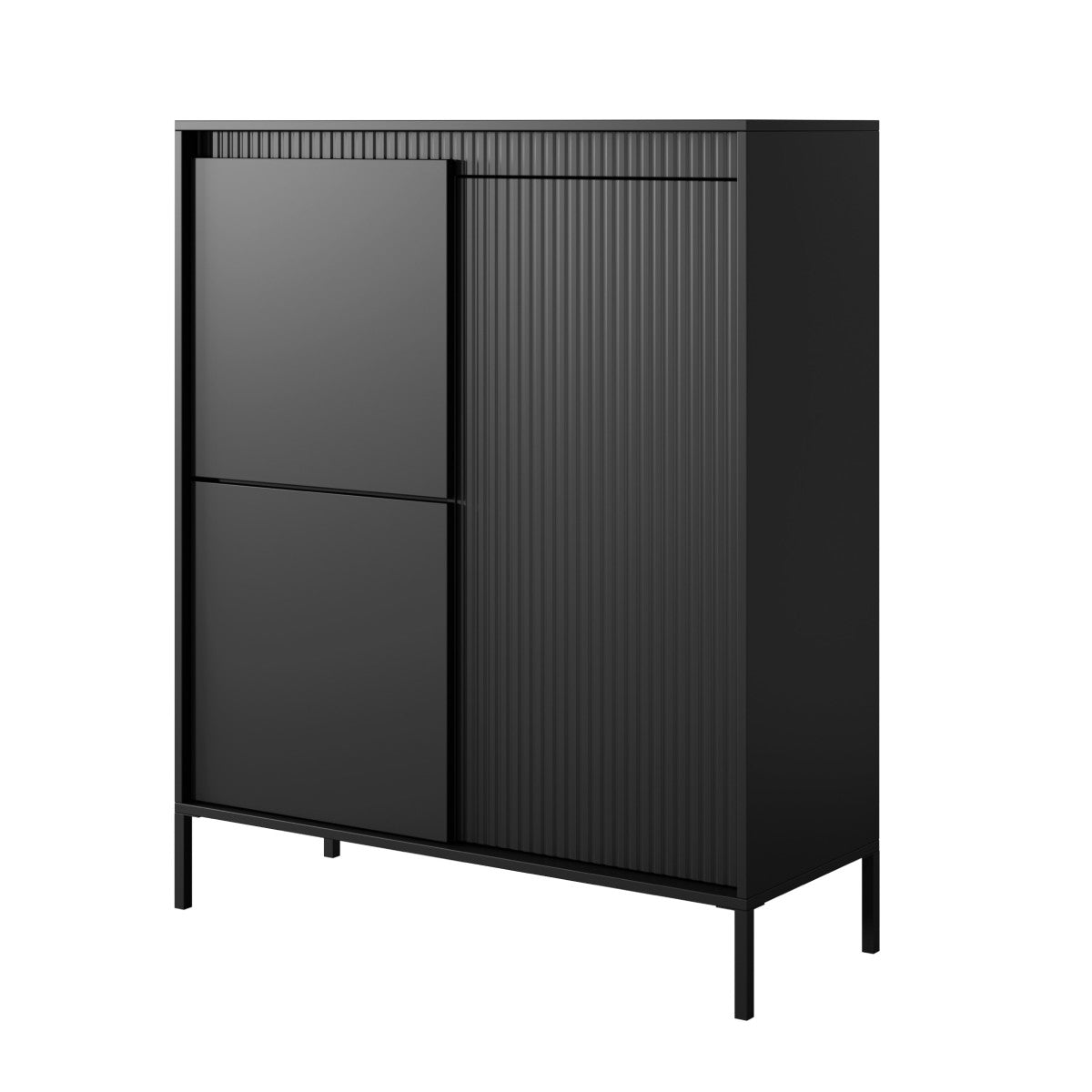 Kumode Sensi 103/123/39 cm melns - N1 Home