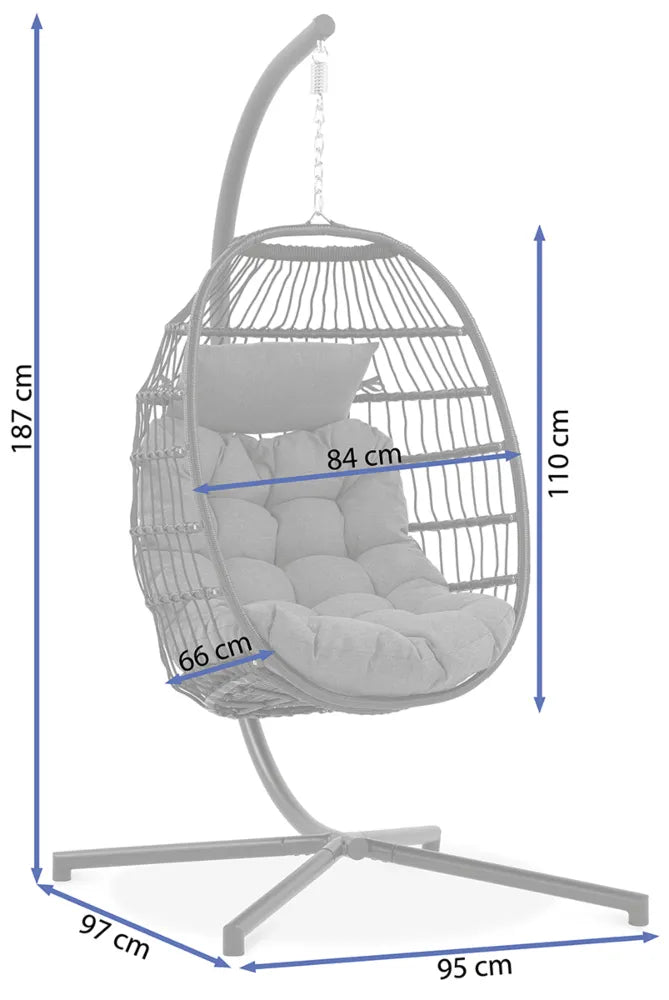 Kokona piekaramais krēsls Harmo  84/187/66 cm bēšs - N1 Home